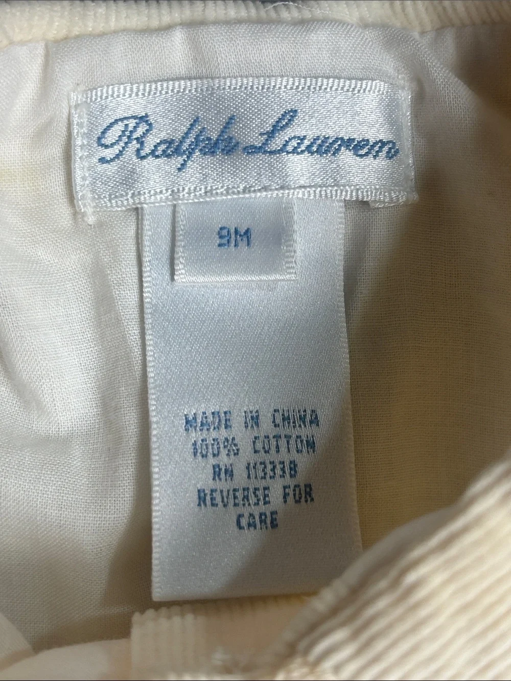 Ralph Lauren Ivory Baby Dress with Lace Accents